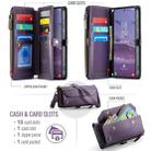 For Samsung Galaxy S25+ 5G CaseMe C36 Card Slots Zipper Wallet RFID Anti-theft Leather Phone Case(Purple) - 2