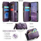 For Samsung Galaxy S25 5G CaseMe C36 Card Slots Zipper Wallet RFID Anti-theft Leather Phone Case(Purple) - 2