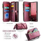 For Samsung Galaxy S25 Ultra 5G CaseMe C36 Card Slots Zipper Wallet RFID Anti-theft Leather Phone Case(Red) - 2