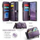 For Samsung Galaxy S25 Ultra 5G CaseMe C36 Card Slots Zipper Wallet RFID Anti-theft Leather Phone Case(Purple) - 2