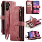 For Samsung Galaxy A16 5G CaseMe C30 Card Slots Zipper Wallet Leather Phone Case(Red) - 1