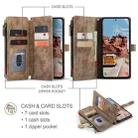 For Samsung Galaxy S25 5G CaseMe C30 Card Slots Zipper Wallet Leather Phone Case(Brown) - 2