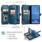 For Samsung Galaxy S25 5G CaseMe C30 Card Slots Zipper Wallet Leather Phone Case(Blue) - 2