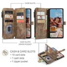 For Samsung Galaxy S25+ 5G CaseMe C30 Card Slots Zipper Wallet Leather Phone Case(Brown) - 2