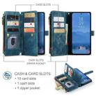 For Samsung Galaxy S25+ 5G CaseMe C30 Card Slots Zipper Wallet Leather Phone Case(Blue) - 2