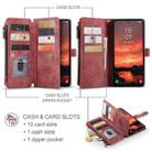 For Samsung Galaxy S25+ 5G CaseMe C30 Card Slots Zipper Wallet Leather Phone Case(Red) - 2