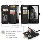 For Samsung Galaxy A36 CaseMe C30 Card Slots Zipper Wallet Leather Phone Case(Black) - 2