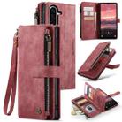 For Samsung Galaxy A36 CaseMe C30 Card Slots Zipper Wallet Leather Phone Case(Red) - 1