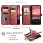 For Samsung Galaxy A36 CaseMe C30 Card Slots Zipper Wallet Leather Phone Case(Red) - 2