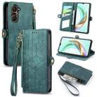 For vivo Y37 Geometric Zipper Wallet Side Buckle Leather Phone Case(Green) - 1