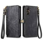 For vivo Y37 Geometric Zipper Wallet Side Buckle Leather Phone Case(Black) - 2