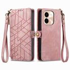 For vivo Y37 Pro Geometric Zipper Wallet Side Buckle Leather Phone Case(Pink) - 2