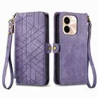 For vivo Y37 Pro Geometric Zipper Wallet Side Buckle Leather Phone Case(Purple) - 2