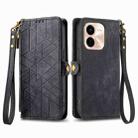 For vivo Y37 Pro Geometric Zipper Wallet Side Buckle Leather Phone Case(Black) - 2