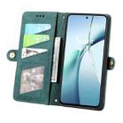 For vivo Y300 Pro Geometric Zipper Wallet Side Buckle Leather Phone Case(Green) - 3