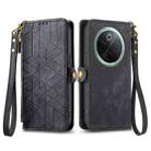 For vivo Y300 Pro Geometric Zipper Wallet Side Buckle Leather Phone Case(Black) - 2