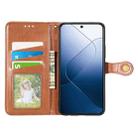 For Xiaomi 14T Retro Solid Color Buckle Leather Phone Case(Brown) - 3