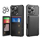 For iPhone 16 Pro ENKAY Hat-Prince Card Slot Wallet TPU Back Leather Phone Case with Lens Film(Black) - 1