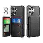 For iPhone 16 ENKAY Hat-Prince Card Slot Wallet TPU Back Leather Phone Case with Lens Film(Black) - 1