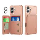 For iPhone 16 ENKAY Hat-Prince Card Slot Wallet TPU Back Leather Phone Case with Lens Film(Rose Gold) - 1