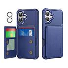 For iPhone 16 ENKAY Hat-Prince Card Slot Wallet TPU Back Leather Phone Case with Lens Film(Dark Blue) - 1