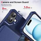 For iPhone 16 ENKAY Hat-Prince Card Slot Wallet TPU Back Leather Phone Case with Lens Film(Dark Blue) - 3