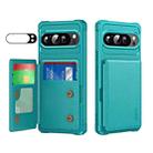 For Google Pixel 9 / 9 Pro ENKAY Hat-Prince Card Slot Wallet TPU Back Leather Phone Case with Lens Film(Cyan) - 1