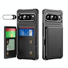 For Google Pixel 9 Pro XL ENKAY Hat-Prince Card Slot Wallet TPU Back Leather Phone Case with Lens Film(Black) - 1