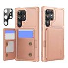 For Samsung Galaxy S24 Ultra 5G ENKAY Hat-Prince Card Slot Wallet TPU Back Leather Phone Case with Lens Film(Rose Gold) - 1