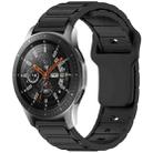 For Samsung Galaxy Watch 22mm I-Shaped Silicone Watch Band(Black) - 1