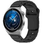 For Huawei Watch 20mm I-Shaped Silicone Watch Band(Black) - 1