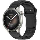 For Amazfit 22mm I-Shaped Silicone Watch Band(Black) - 1