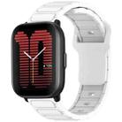 For Amazfit 20mm I-Shaped Silicone Watch Band(White) - 1