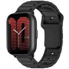 For Amazfit 20mm I-Shaped Silicone Watch Band(Black) - 1