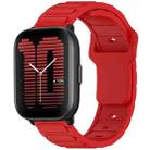 For Amazfit 20mm I-Shaped Silicone Watch Band(Red) - 1