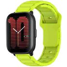 For Amazfit 20mm I-Shaped Silicone Watch Band(Lime Green) - 1