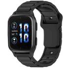 For Garmin 20mm I-Shaped Silicone Watch Band(Black) - 1