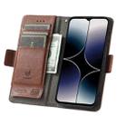 For vivo Y37 CaseNeo Splicing Dual Magnetic Buckle Leather Phone Case(Brown) - 3