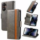 For vivo Y37 CaseNeo Splicing Dual Magnetic Buckle Leather Phone Case(Gray) - 1