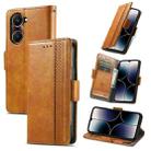 For vivo Y37 CaseNeo Splicing Dual Magnetic Buckle Leather Phone Case(Khaki) - 1