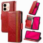 For vivo Y37 Pro CaseNeo Splicing Dual Magnetic Buckle Leather Phone Case(Red) - 1