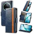 For vivo Y300 Pro CaseNeo Splicing Dual Magnetic Buckle Leather Phone Case(Blue) - 1