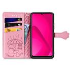 For vivo Y37 Cat and Dog Embossed Leather Phone Case(Pink) - 3