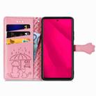 For vivo Y37 Pro Cat and Dog Embossed Leather Phone Case(Pink) - 3