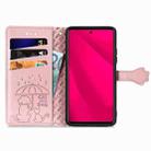 For vivo Y37 Pro Cat and Dog Embossed Leather Phone Case(Rose Gold) - 3