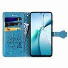 For vivo Y300 Pro Cat and Dog Embossed Leather Phone Case(Blue) - 3