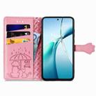 For vivo Y300 Pro Cat and Dog Embossed Leather Phone Case(Pink) - 3