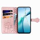 For vivo Y300 Pro Cat and Dog Embossed Leather Phone Case(Rose Gold) - 3