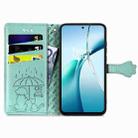 For vivo Y300 Pro Cat and Dog Embossed Leather Phone Case(Green) - 3