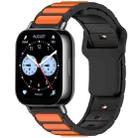 For Xiaomi Watch 22mm Two Color I-Shaped Silicone Watch Band(Black + Orange) - 1